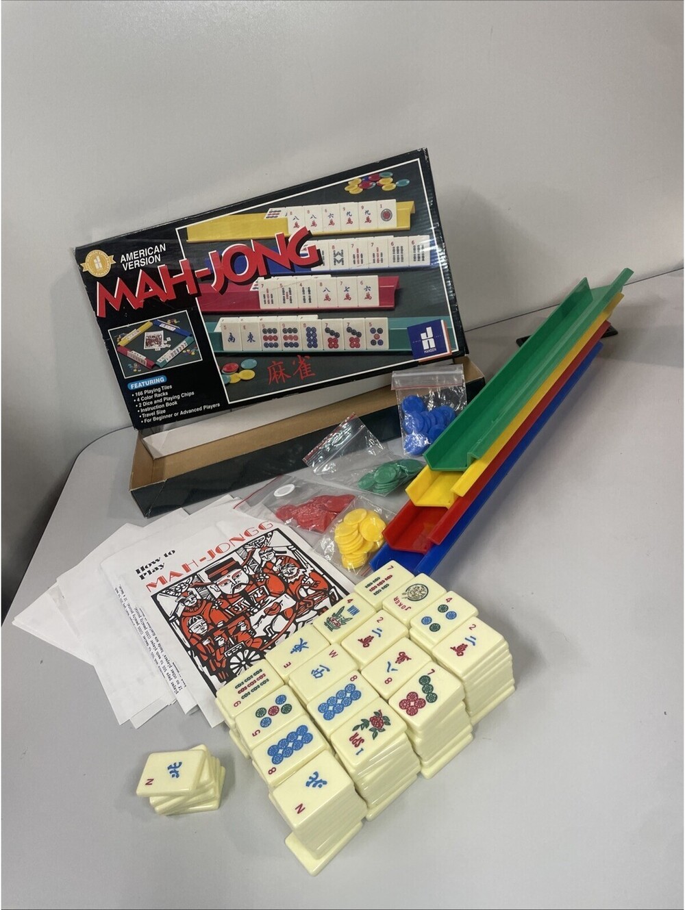Hansen American Mah-Jong game w/National Mah Jongg League 1994 book